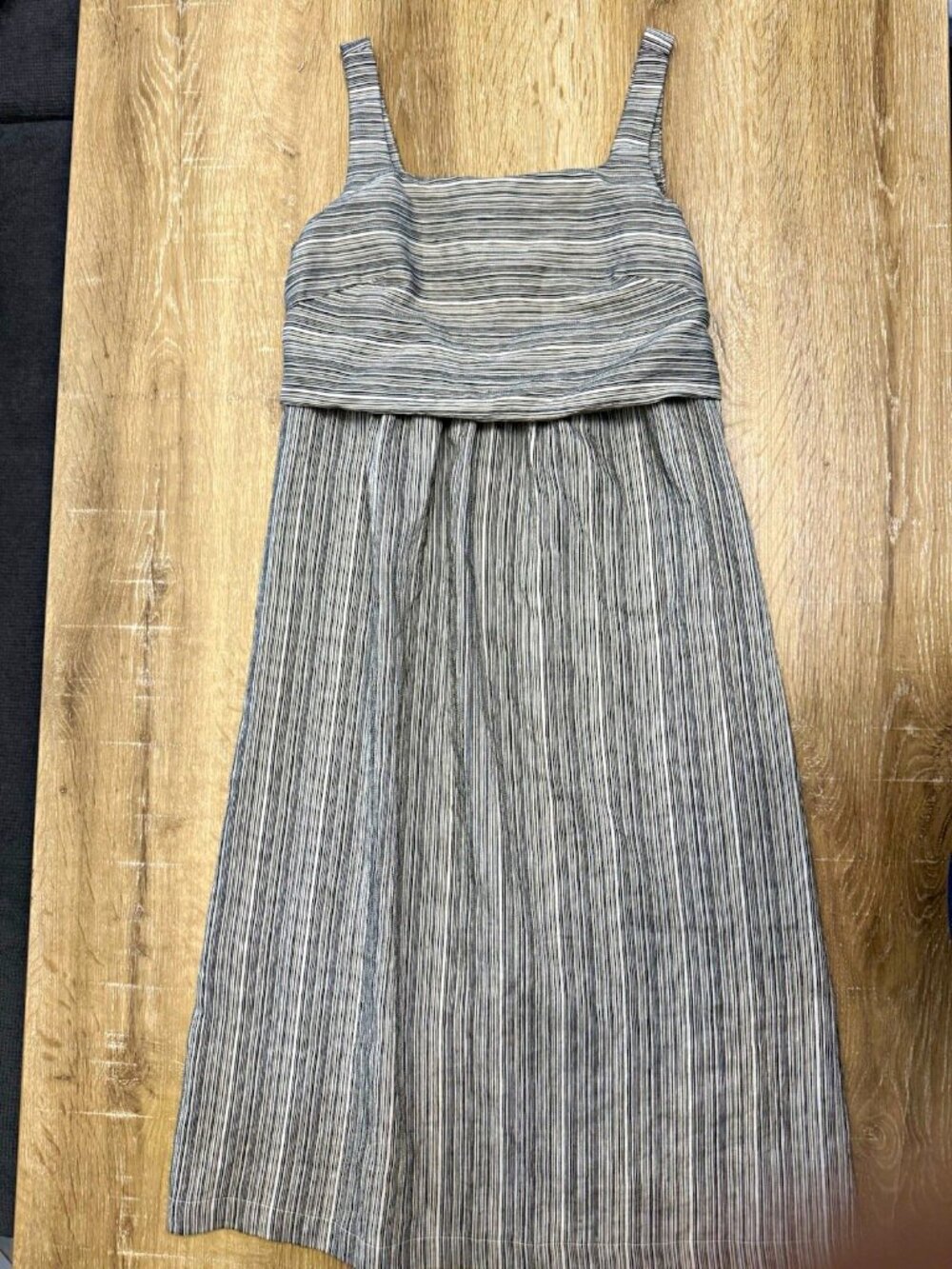 J. Jill Petite PS Black/White Striped Sleeveless Square Neck Jumpsuit